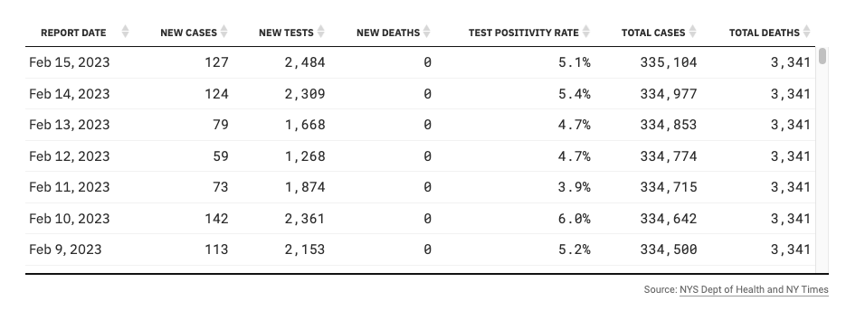 An interactive table made with the DT package