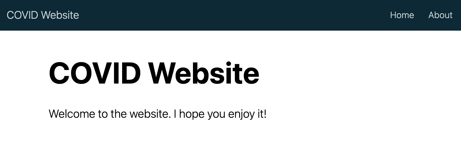 The website navigation bar