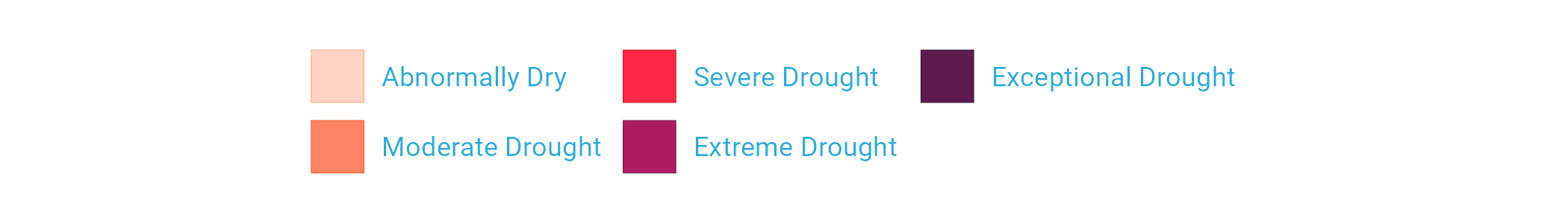 Drought visualization with changes made to the legend text